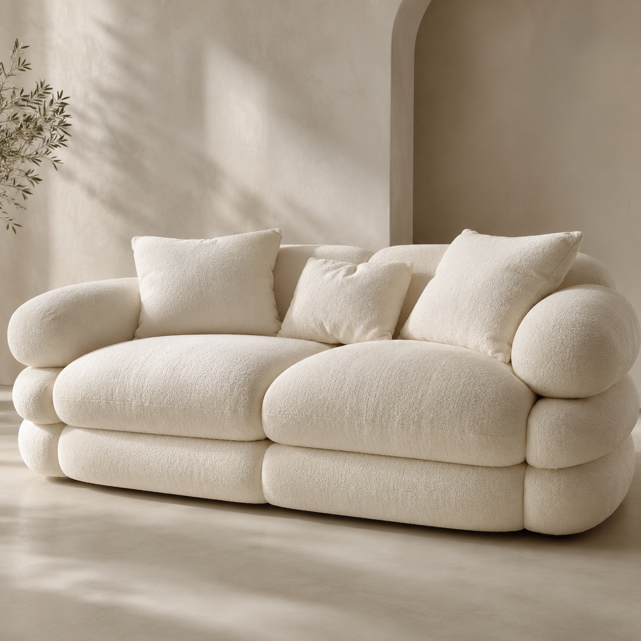 Patchvitafit™ PillowNest Ivory Sofa